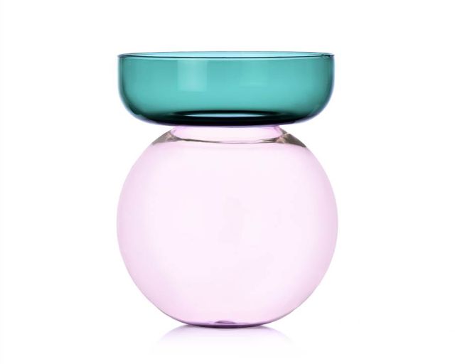 Vase aura petrol-pink