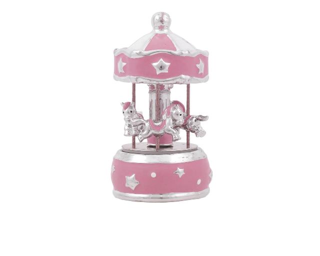 Music box horses carousel pink