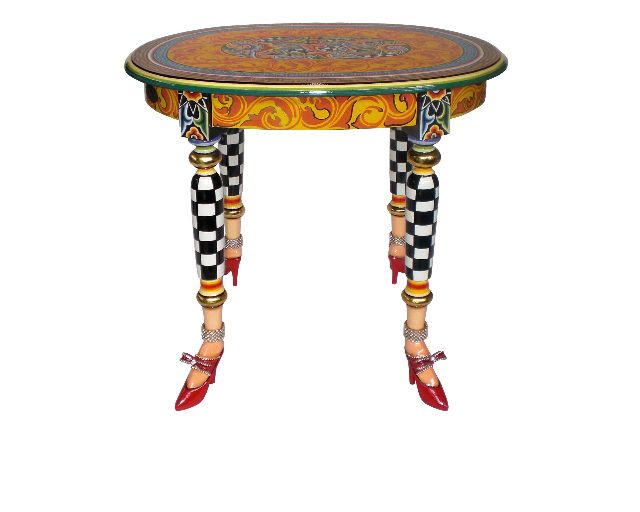 Table side table versailles hand painted