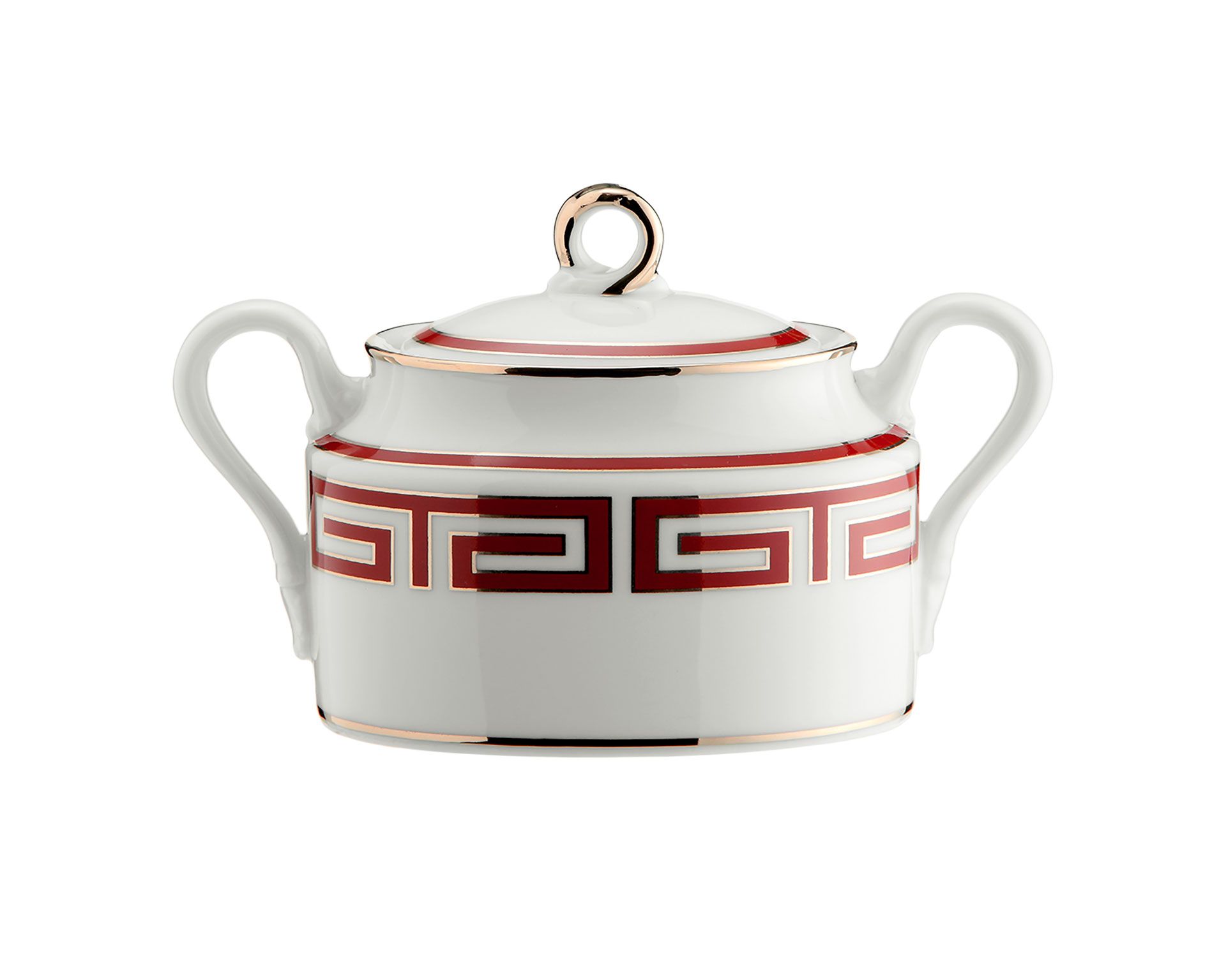 Sugar Bowl Labirinto Scarlatto Porcelain For Two People With Lid Richard Ginori 164055 F00400zu0000150a48