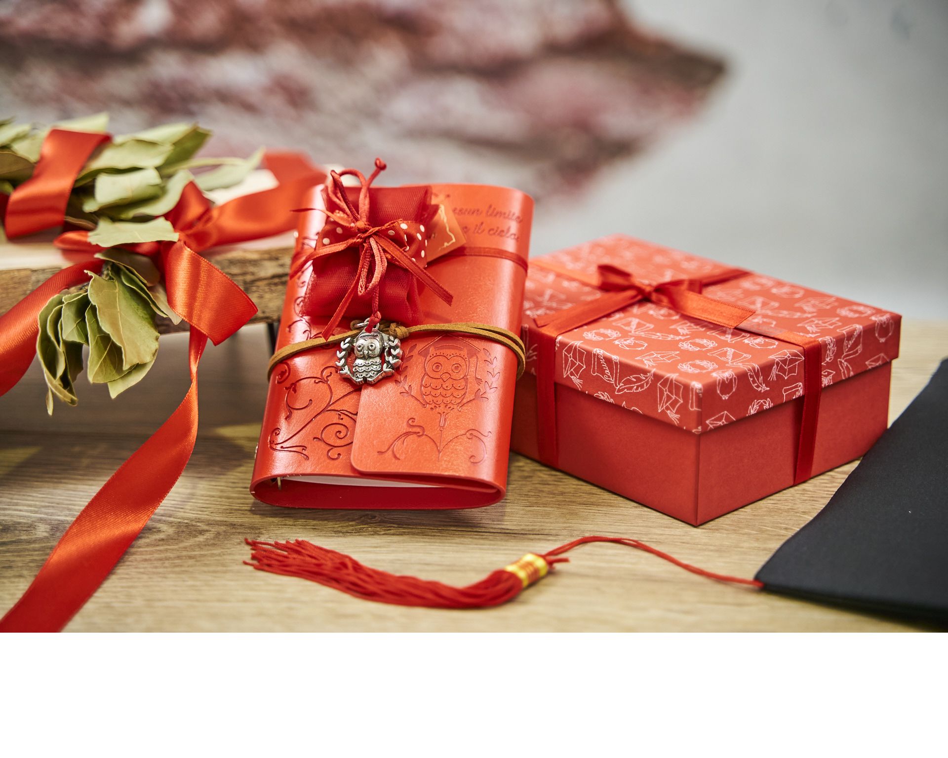 Block Notes With Owl Pendant Box And Sugared Almonds Selezione Zanolli 167878 912mz19135hx