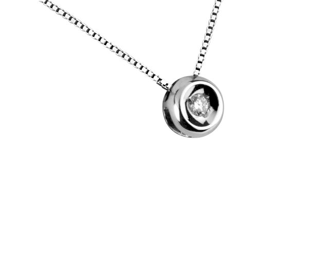 Collana punto luce oro 750‰ con diamante cipollina