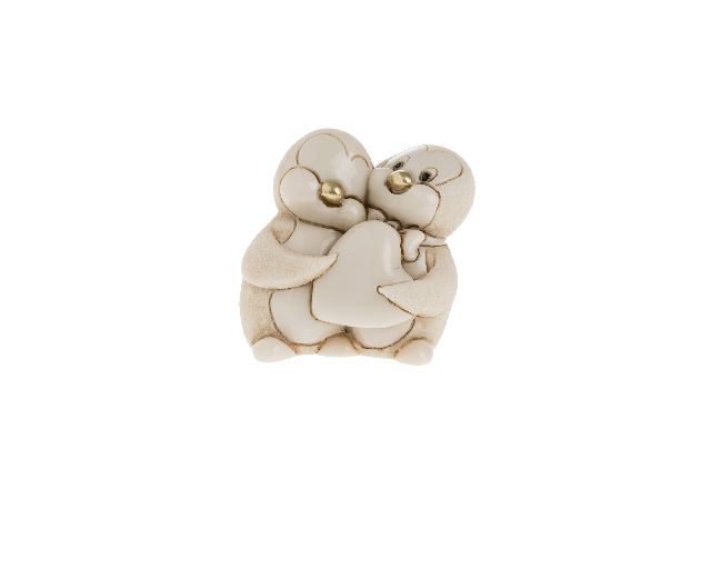 Figurina coppia pinguini con cuore