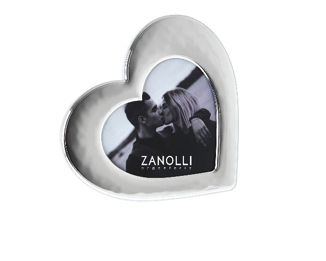 Cornice cuore argento pvd con retro bianco