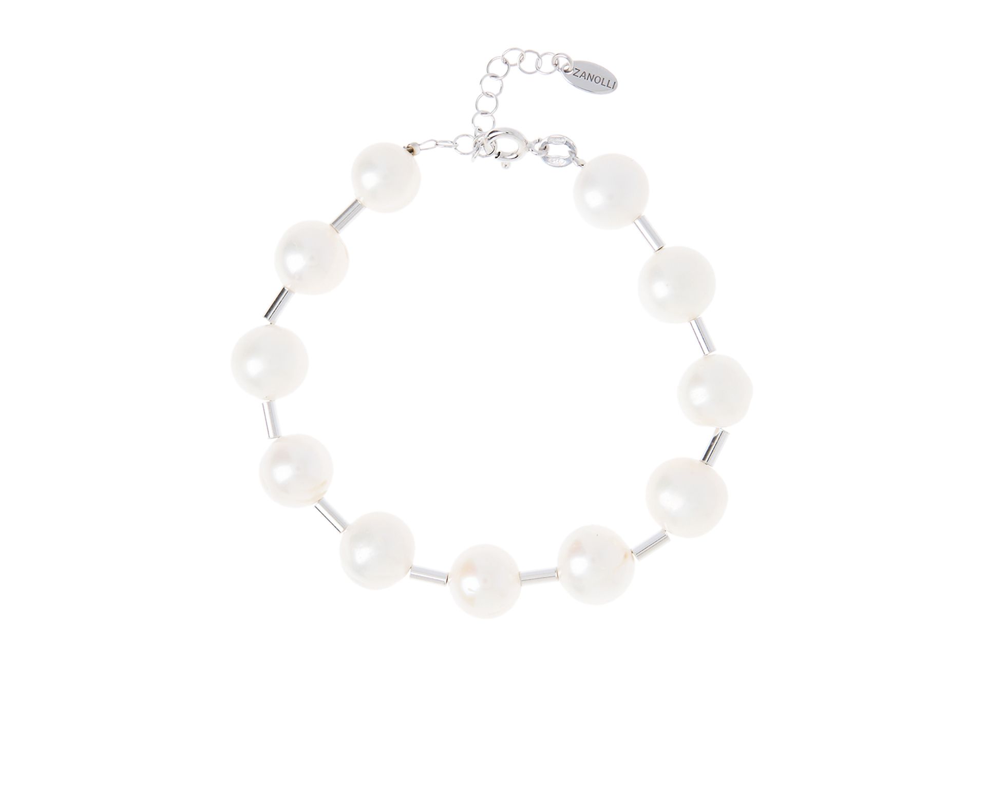 Bracciale Argento Con Perle Di Fiume E Cilindri Selezione Zanolli 180401 726br2751