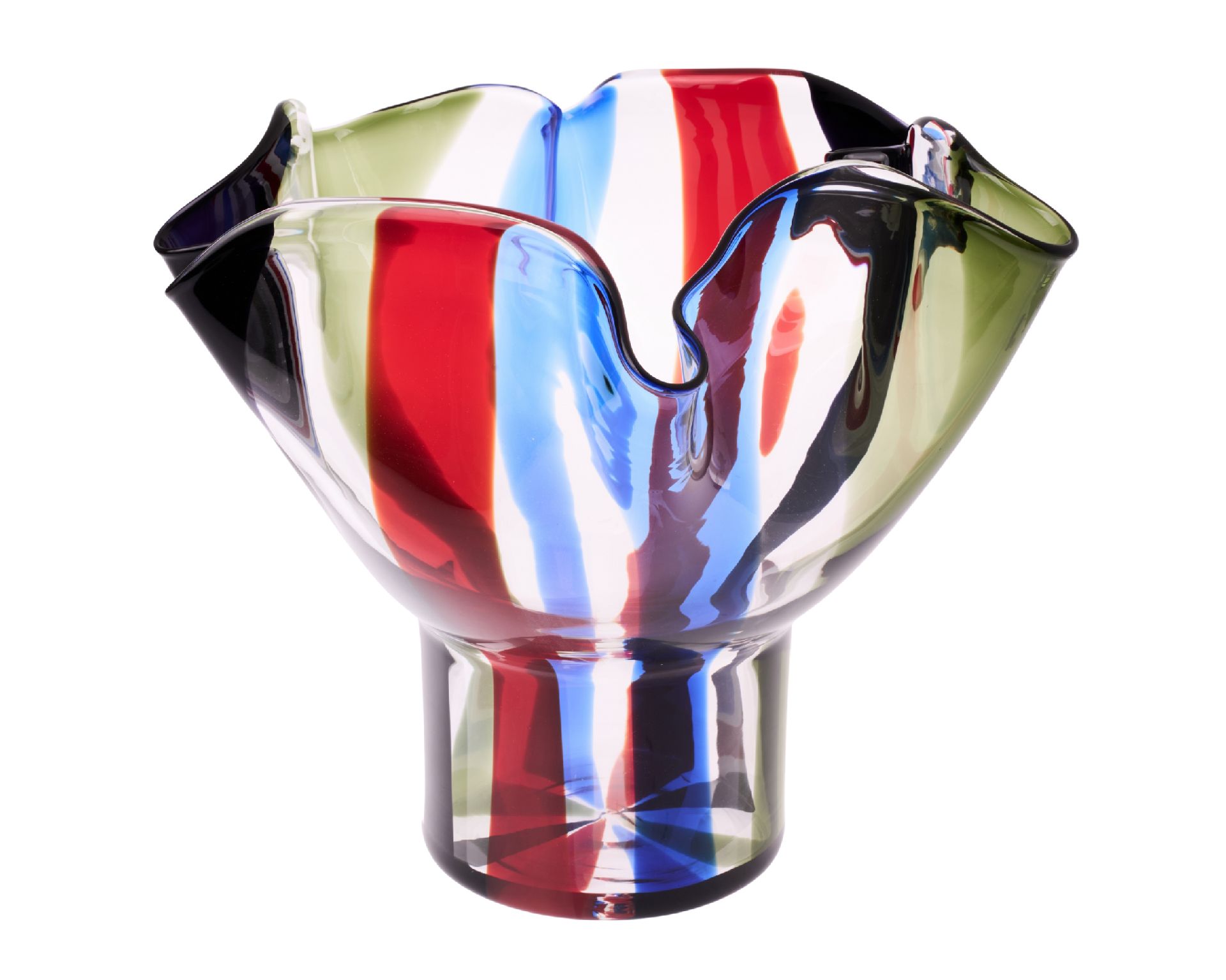 Vaso Kukinto Vetro Di Murano Venini