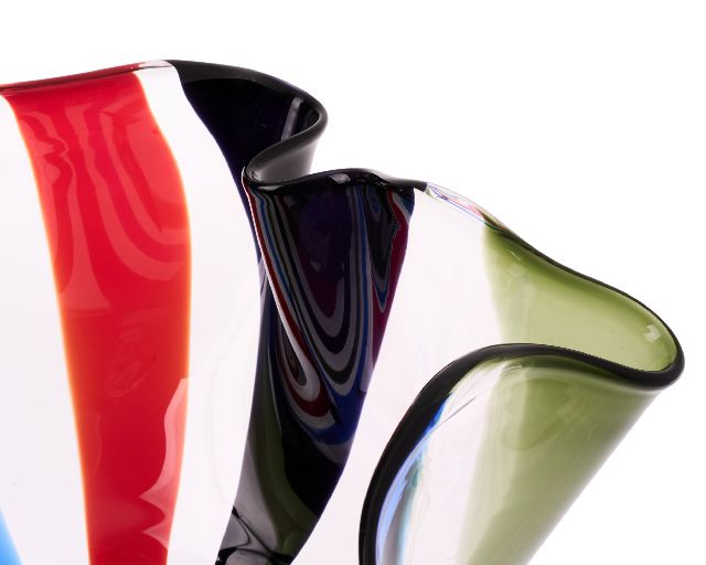 Vaso Kukinto Vetro Di Murano Venini