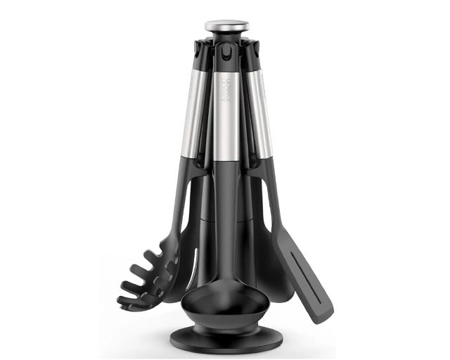 Utensil set elevate carosuel steel and silicone 5 pieces