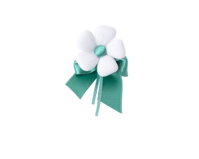 Favor sugared almonds with green satin bow
