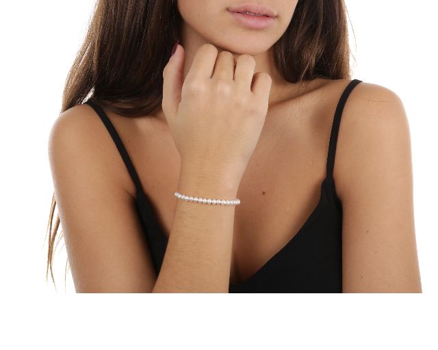 Bracciale Oro 750 E Perle Bianche Coltivate 24 Mesi Selezione Zanolli