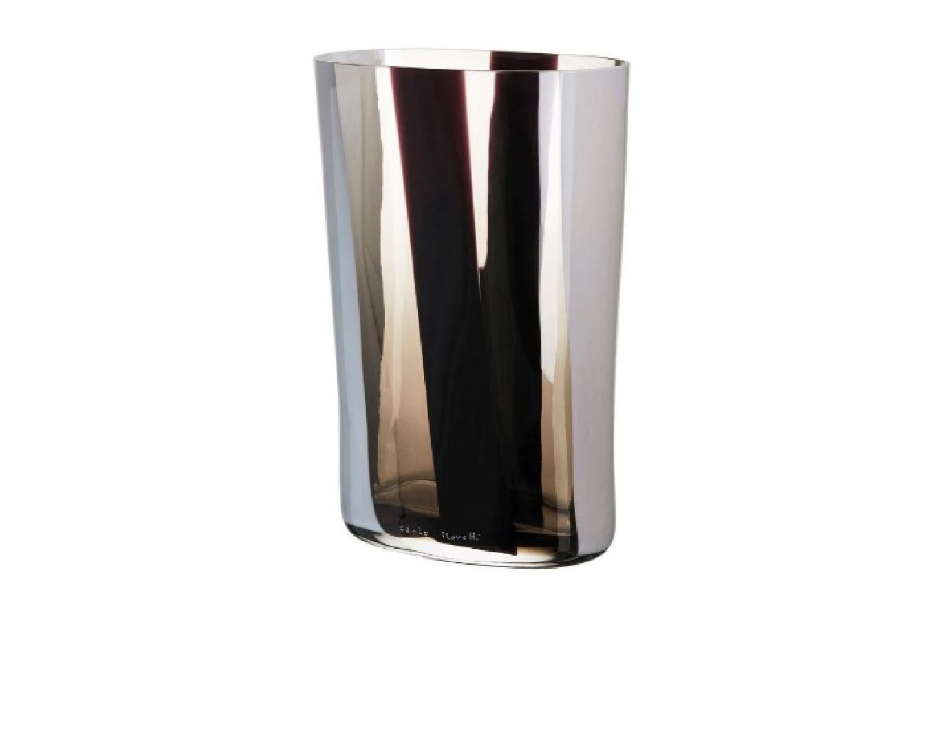 Vaso Ovale Vetro Di Murano Latte Nero Grigio Carlo Moretti 137703 677734lng