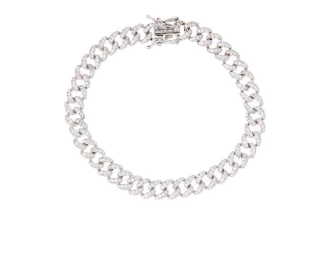 Bracciale argento grumette con zirconi bianchi