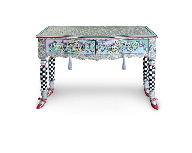 Console versailles silver line dipinta a mano