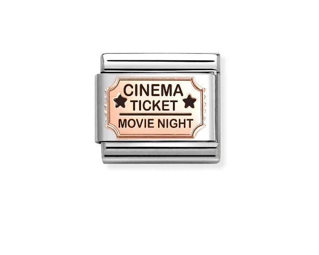 Biglietto cinema composable acciaio e oro rosa