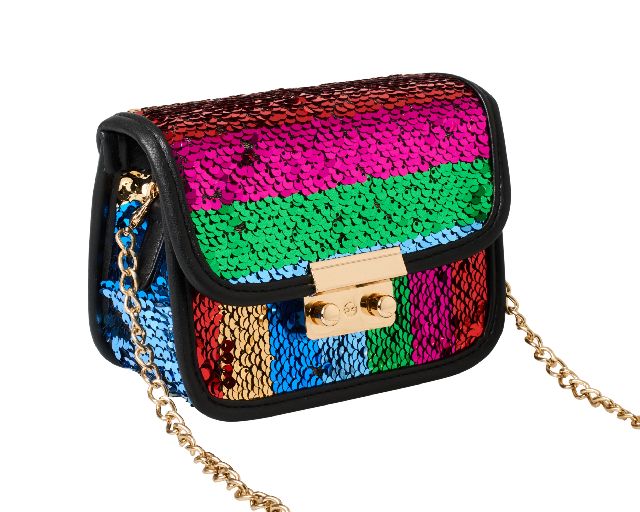 Clutch con paillettes multicolore