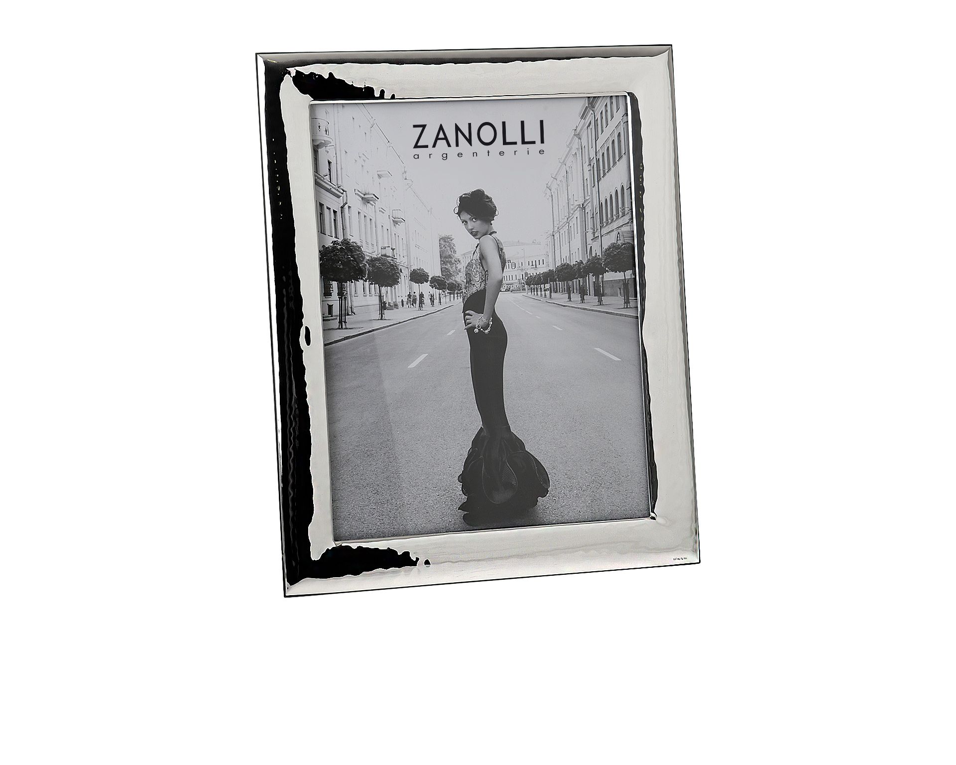 Cornice Argento Bilaminato A Fascia Lucida Martellata Selezione Zanolli 13368 445121042l