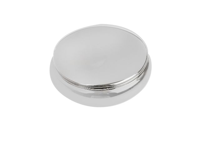 Round pill box silver