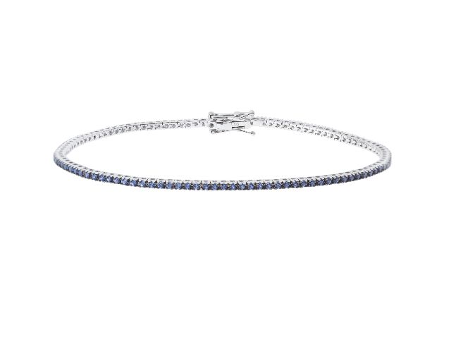 Bracciale tennis oro 750‰ e zaffiri ct. 1.10