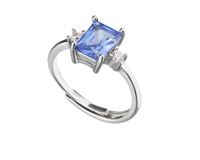 Ring silver with aquamarine zircon