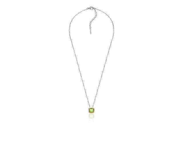 Necklace crystal color silver with peridot crystal pendant