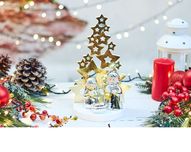 Idea regalo natale presepe con albero di natale di stelle