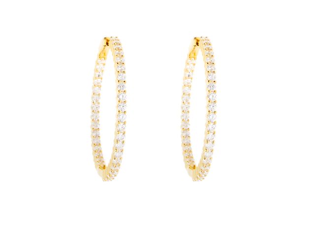 Hoop earrings luce silver with gold finish and cubic zirconia