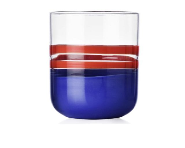 Tumbler glass gesti red light blue