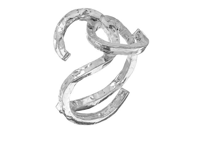 Anello tabas argento ricciolo martellato