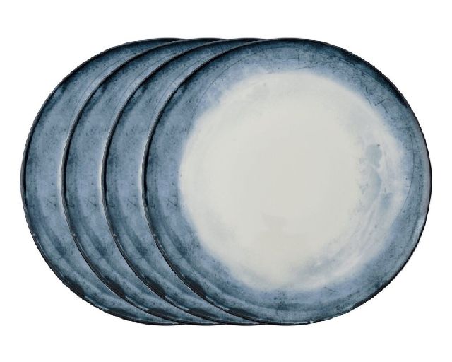 Pizza plate set shade sea porcelain 4 pieces