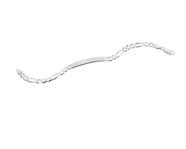 Bracelet silver with alternated chain and central plate