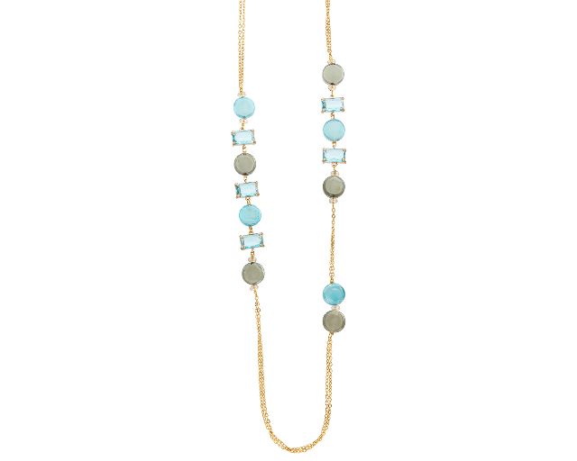 Collana sunset mirage vetro di murano acquamare e cristalli