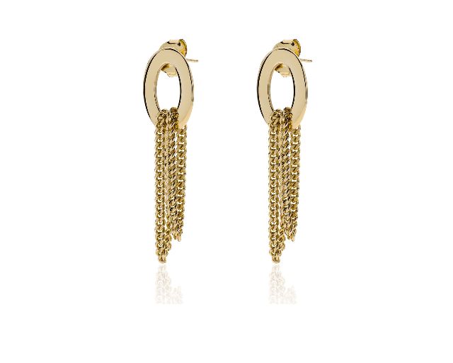 Pendant earrings infinity in gilded bronze