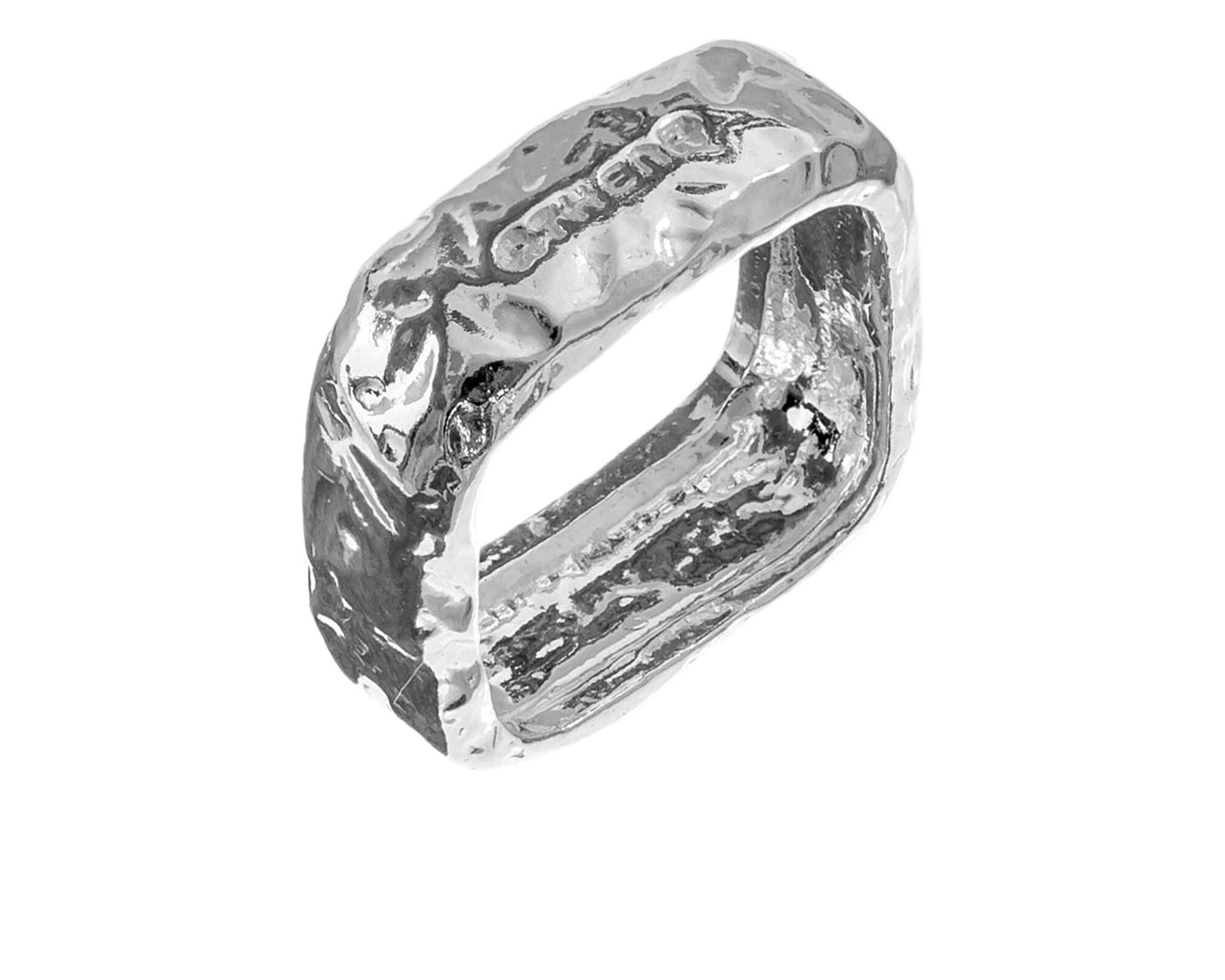 Anello Siwa Argento Quadrato Martellato Selezione Zanolli 186834 922at136314