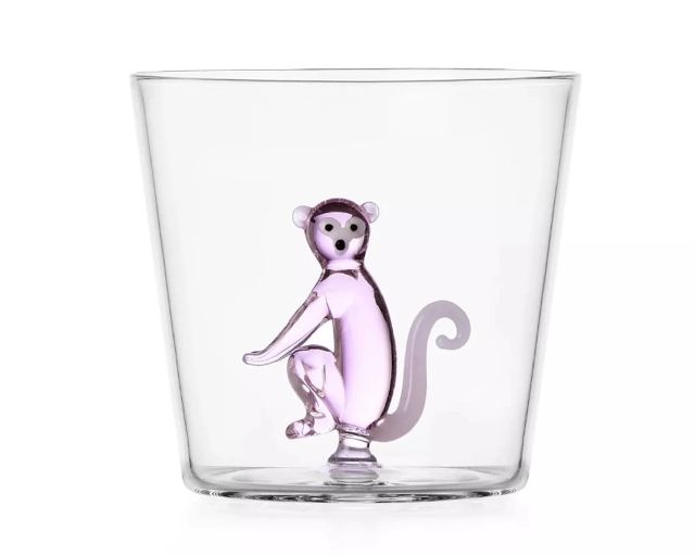Tumbler glass savannah pink monkey