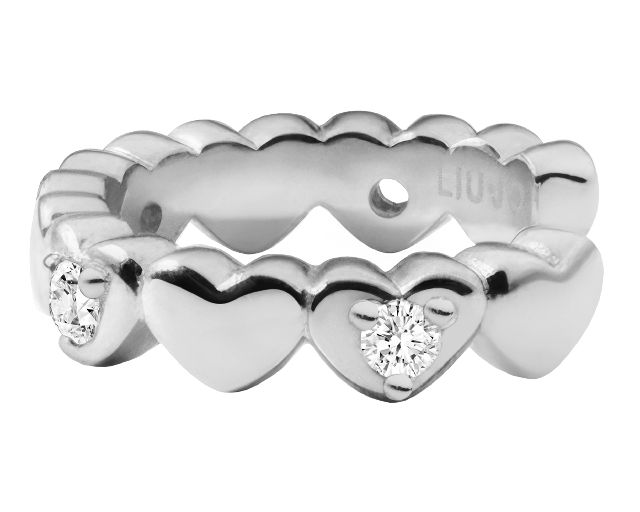 Ear cuff argento cuori con zirconi