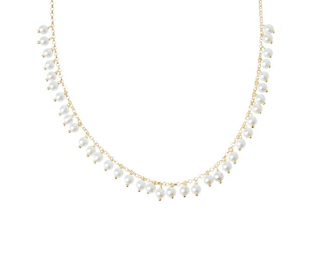 Collana argento dorato con perle shell