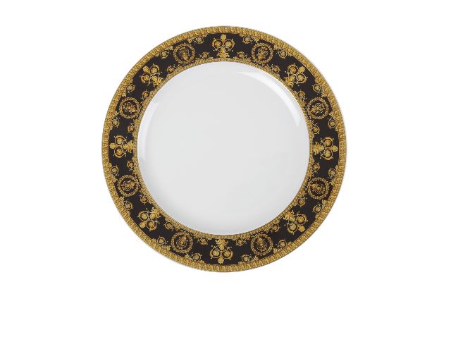 Piatto piano dessert baroque porcellana nero