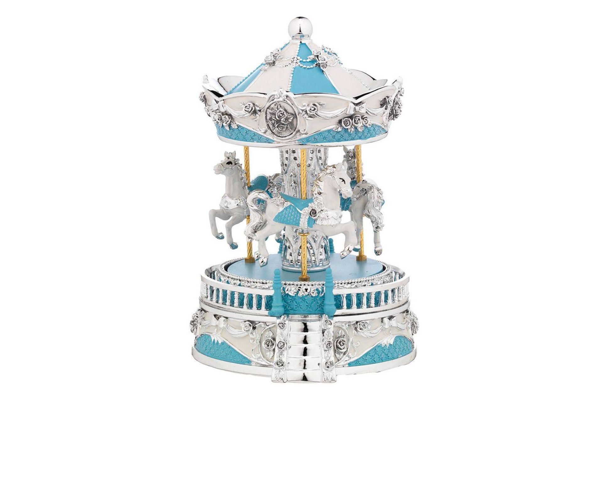 Music Box Horses Carousel Blue Selezione Zanolli 183474 592b419001a