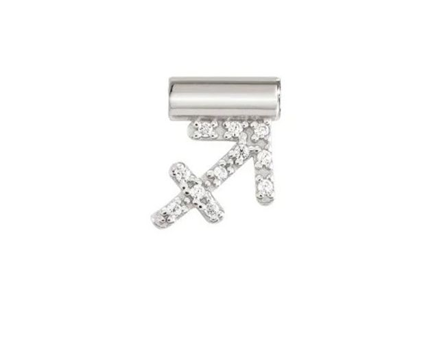 Ciondolo seimia argento segno zodiacale sagitario con zirconi