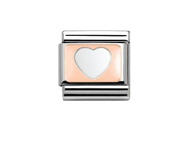 Heart composable steel and rosè gold