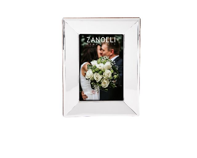 Cornice argento con fascia incavata