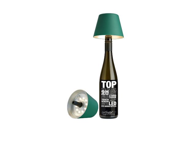 Lamp top with green hat