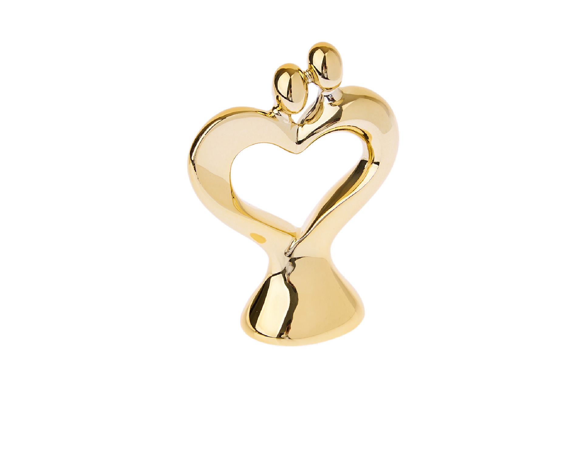 Couple Statue Small Golden Heart Selezione Zanolli 169508 941ma1646moro