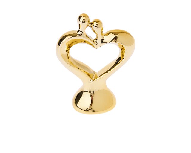 Couple Statue Small Golden Heart Selezione Zanolli 169508 941ma1646moro
