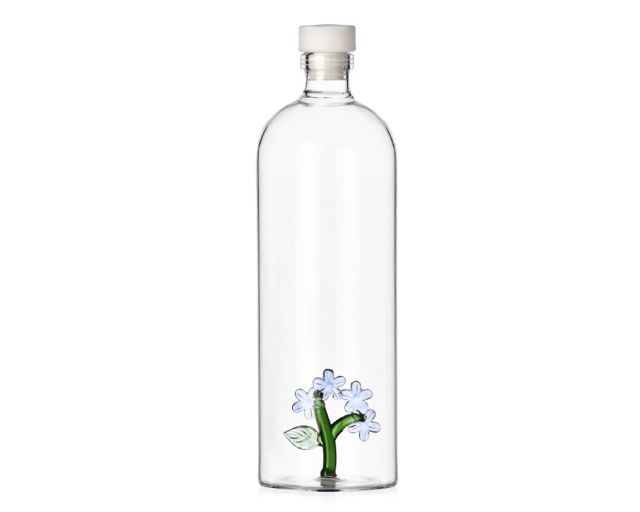 Bottle botanica light blue flower