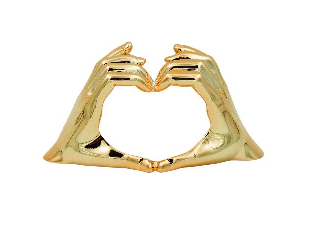 Heart hands gold