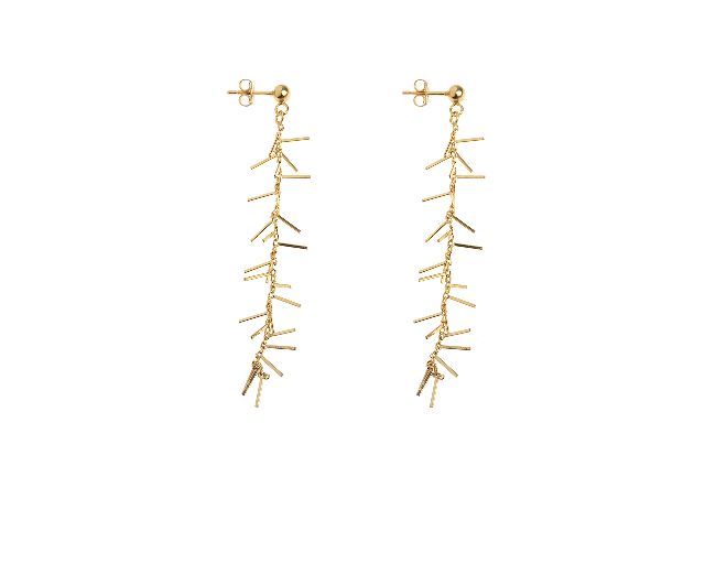 Orecchini argento pendente con barrette