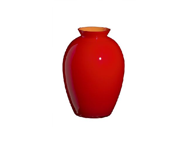Vase lopas murano glass orange