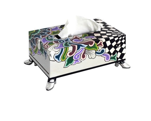 Tissue box hand painted