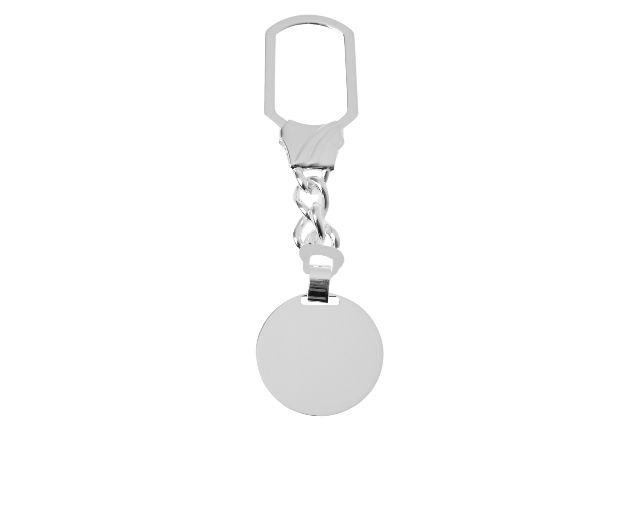 Portachiavi argento con piastrina tonda